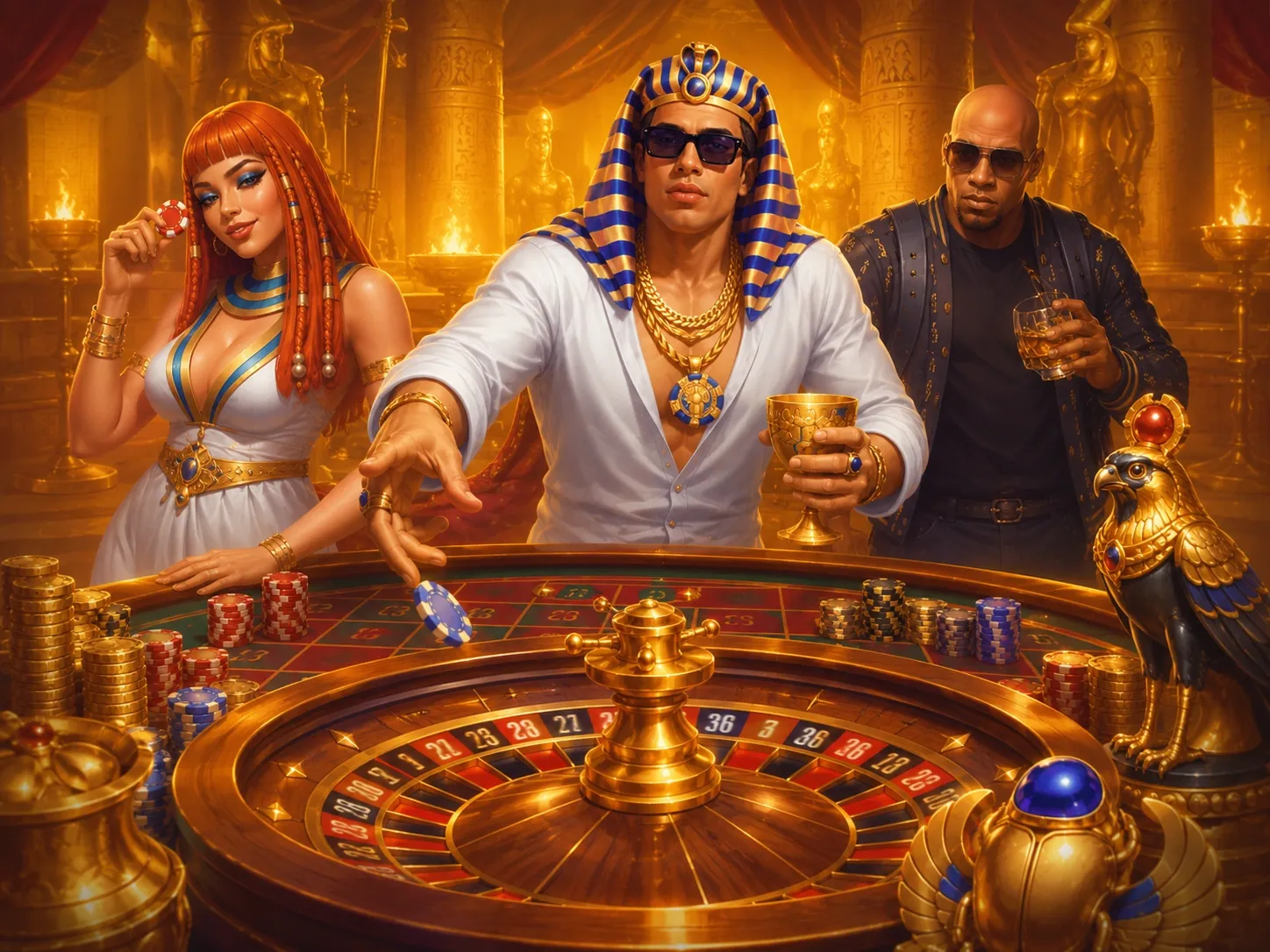 Golden Roulette Pharaoh Casino Table